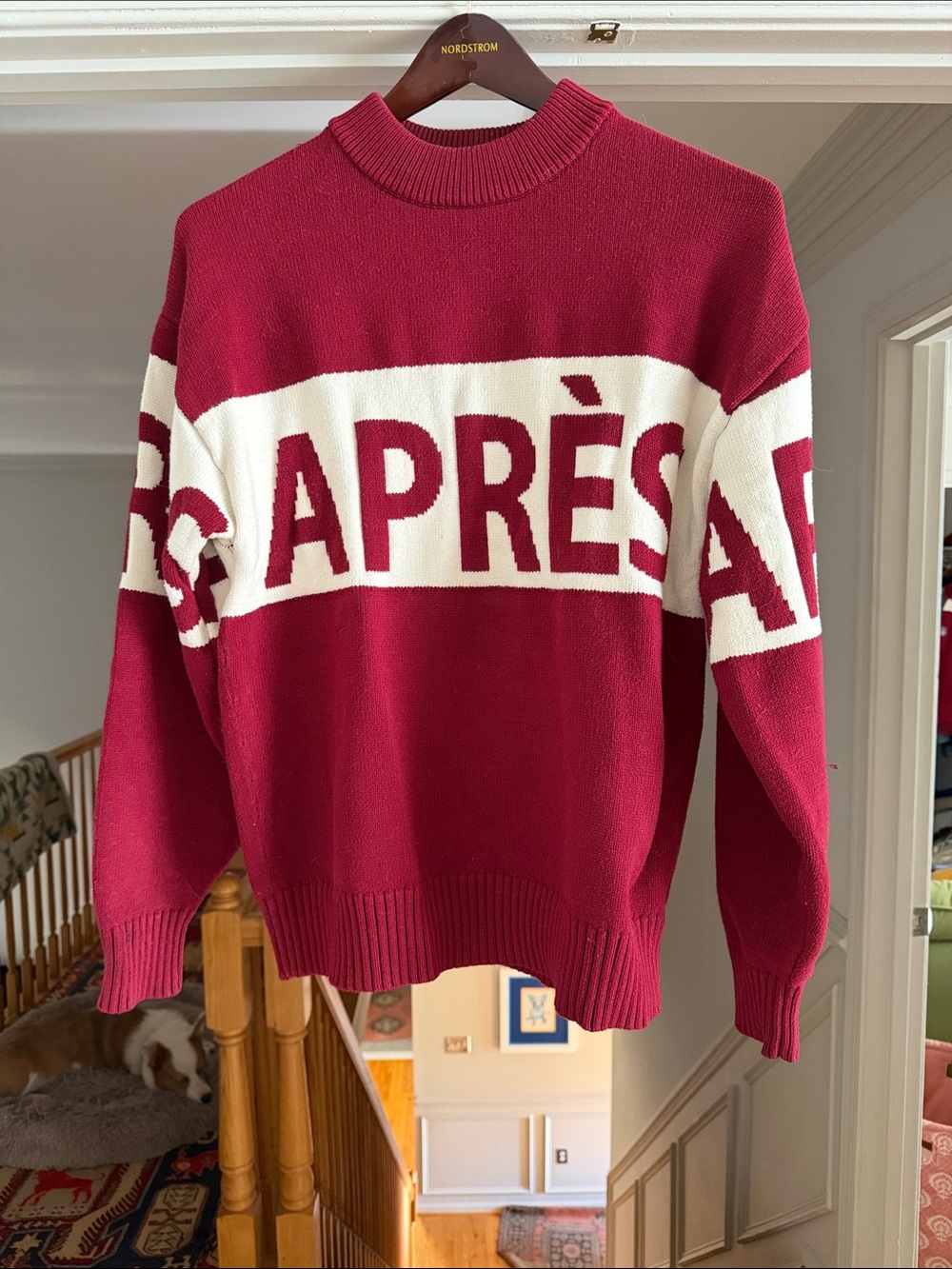 Alp N Rock Red and White APRÈS Knit Turtleneck Sweater